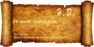 Hranek Dorottya névjegykártya